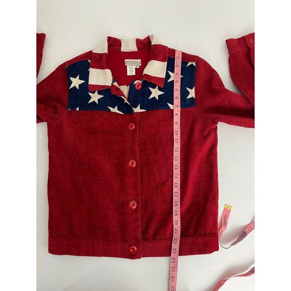 Coldwater Creek Stars & Stripes Shacket Jacket July 4 Patriotic - Size Small - Picture 6 of 9